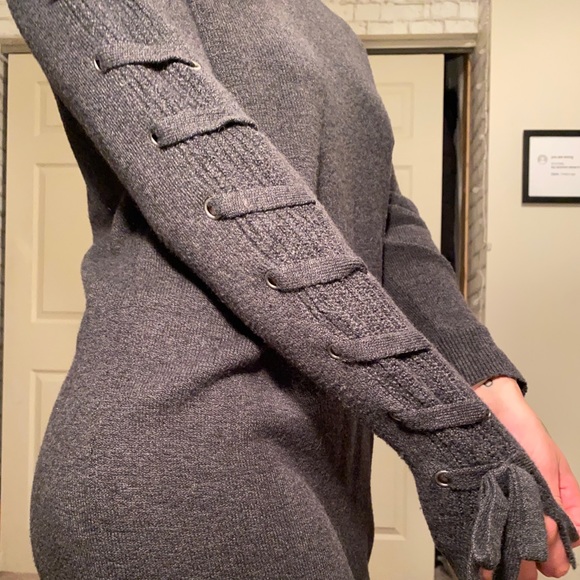 Gray sweater midi dress - Picture 3 of 4